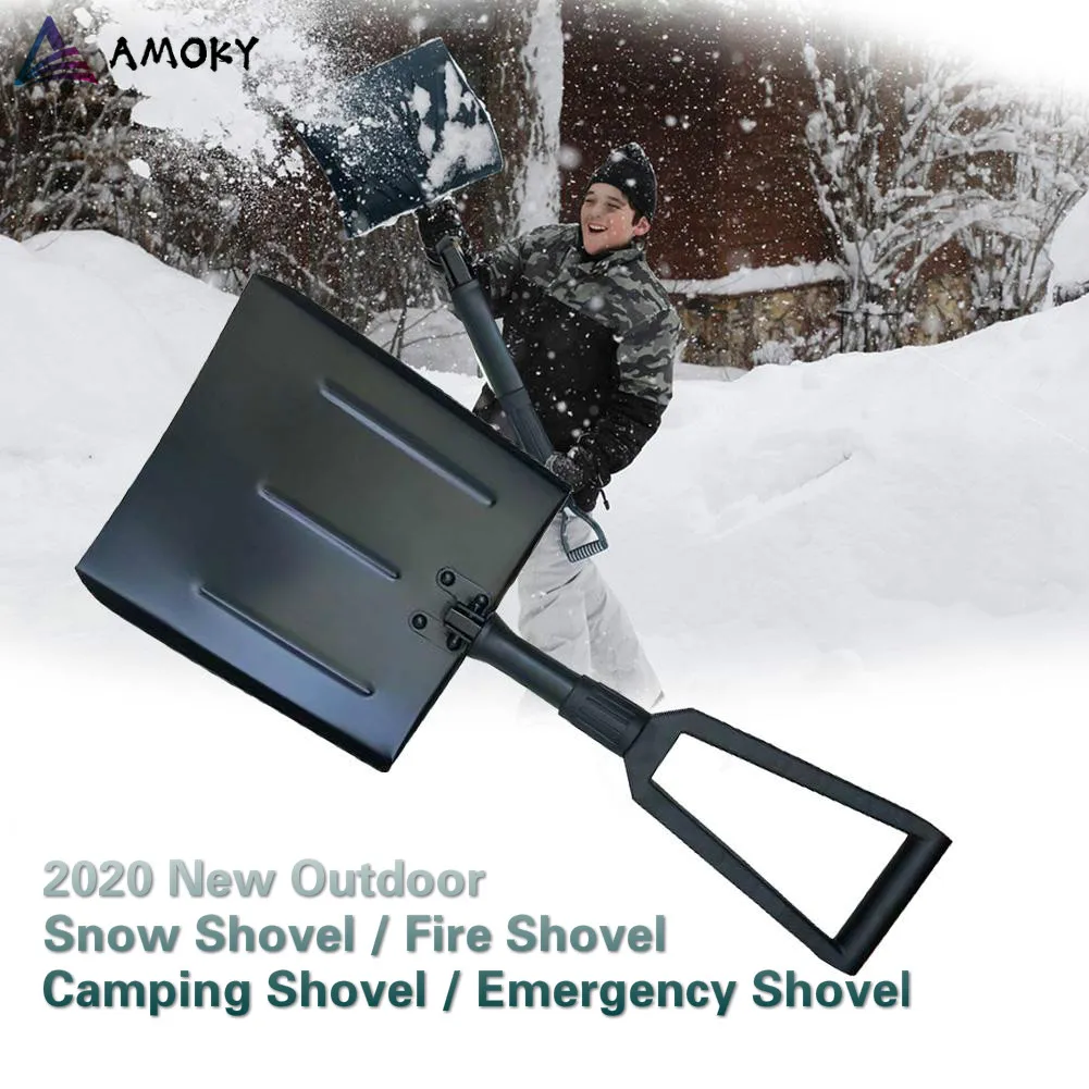 

AMKOY D-Shaped Handle Folding Snow Shovel Fire Shovel Aluminum Alloy Outdoor Camping Garden Hiking Ice Multifunctional Spade