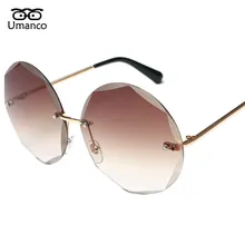 Umanco Круглые Солнцезащитные очки без оправы для женщин и мужчин, винтажные модные градиентные солнцезащитные очки, новинка, стильные женские и мужские очки, подарки