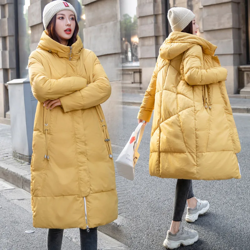 

Mid-length 2019 Winter New Style Korean-style Loose-Fit Slimming Versatile Hooded Pocket Cotton-padded Clothes/Cotton Coat