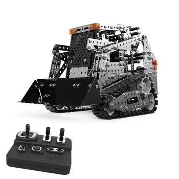 

2.4G 10CH RC Tracked Dump Truck Crane Forklift DIY Stainless Steel Assembled Vehicle Metal RC Car Model for Birthdaty Gifts