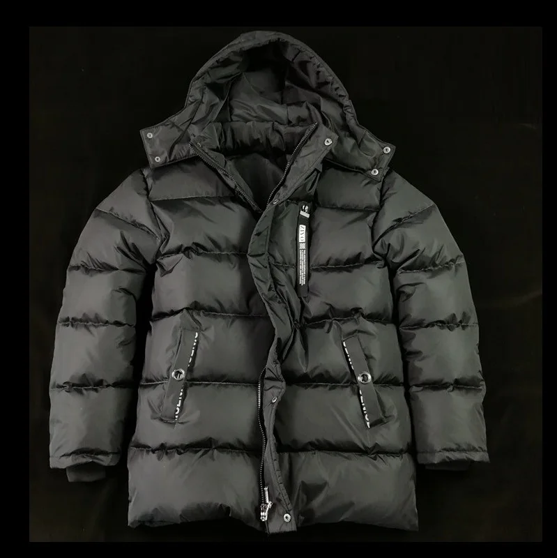 Мужской пуховик, Зимний пуховик для мальчиков размера плюс, мужские зимние куртки, теплая верхняя одежда, M L XL XXL 3XL 4XL 5XL - Цвет: Черный