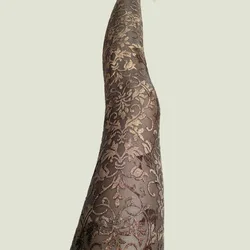 Women's  Legging Korean Version  Decorative Pattern Gold Velvet Ankle Length  Sexy Fashion Pants  Velvet and Lace Stitching