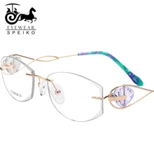 Высший сорт B титановые оправы sl713 для женщин famale frame без оправы очки для чтения близорукость Ультралегкая оправа очки speiko