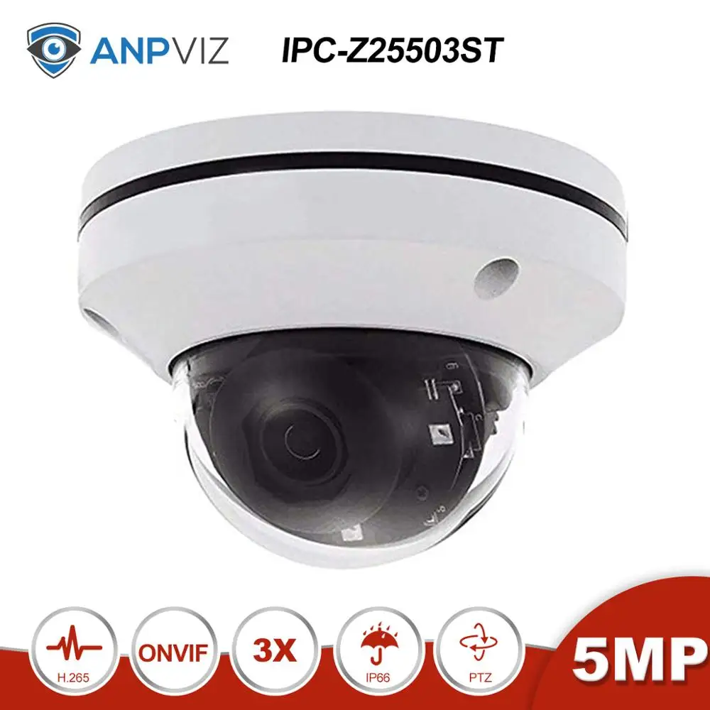 Security CCTV Camera Dome IR Night Vision outdoor indoor Weatherproof Anpviz 5MP PoE IP Camera 3x Optical Zoom Remote Motion Detection,Onvif Hikvision Compatible H.265//H.264