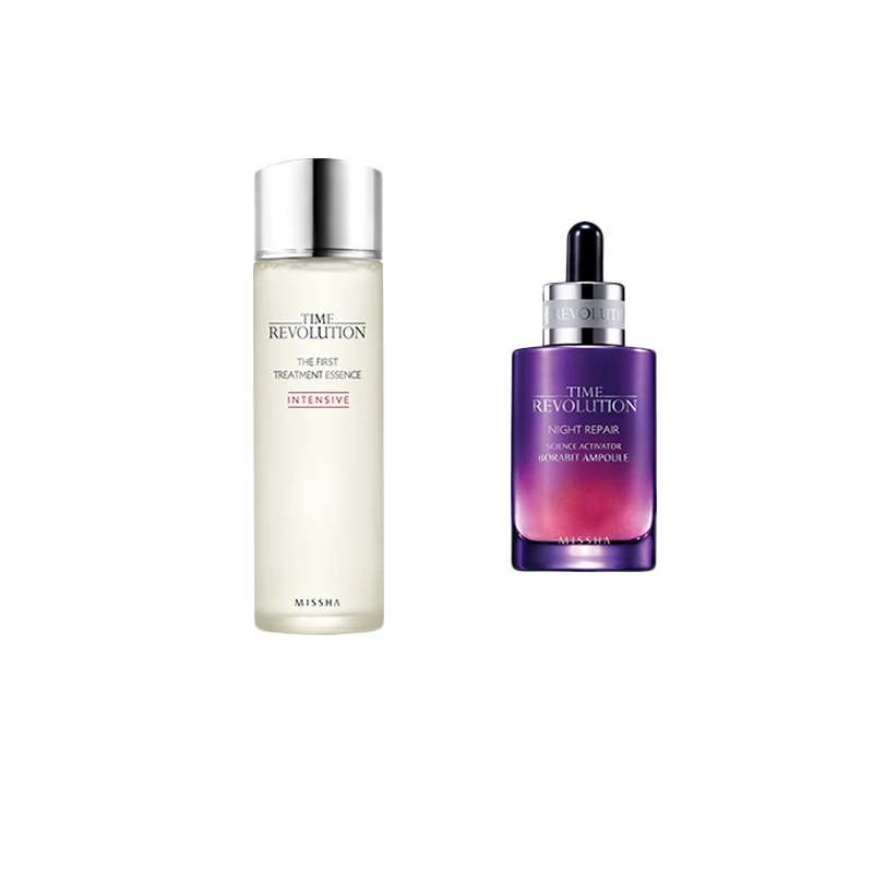 

MISSHA Time Revolution The First Treatment Essence 150ml + Night Repair Borabit Ampoule 50ml Face Moisturizing Serum Night Cream