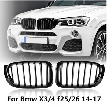

Pair Gloss Matt Black M Color Front Kidney Grill Grille For BMW X3 F25 X4 F26 2014 2015 Car Styling Replacement