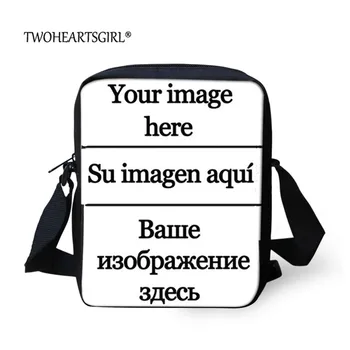 

Twoheartsgirl Crossbody Bag Customize Your Name /Logo/Pattern for Teenager Boys Girl Shoulder Handbag Bags Women Travel Totes