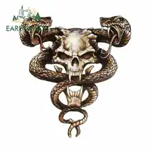 EARLFAMILY 13cm x 13cm for Lethal Threat Decal Snake Skull Car Stickers Bumper Trunk Truck Graphics Vinyl JDM Waterproof Anime