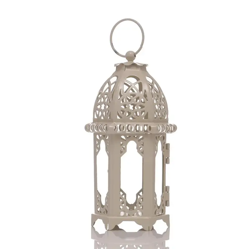 Wrought Iron COLORFUL Glass Candle Holder 17cm European Moroccan Sadoun.com