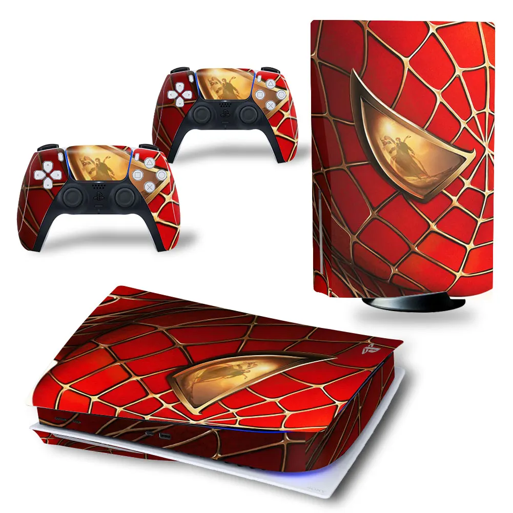 Marvel Iron Man PS5 Disk Skin Sticker Decal Cover for PlayStation 5 Console and 2 Controllers PS5 Disk Skin Sticker Vinyl 