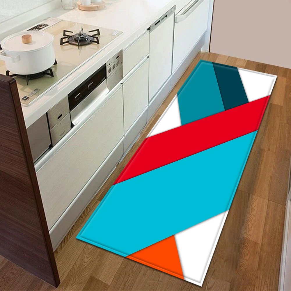  Kitchen Mat Bedroom Entrance Doormat 3D Geometric Pattern Home Floor Decoration Living Room Carpet 