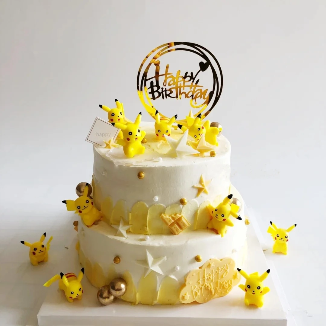 Takara Tomy Decoration De Gateau Pokemon Grand Pikachu Filet De Decoration Gateau D Anniversaire Rouge Meme Dessus De Dessert Deguisement De Table Aliexpress