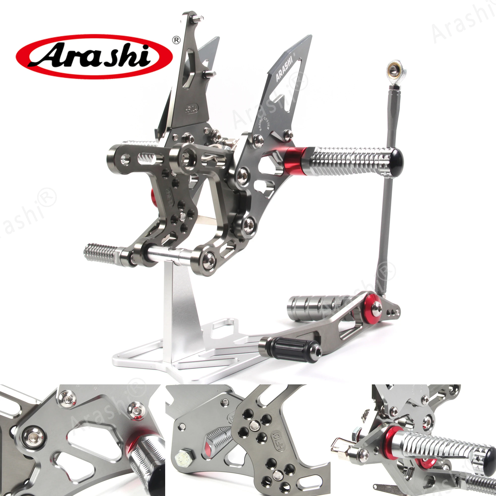 Араши ЧПУ Регулируемые подножки для YAMAHA YZF R1 2009- Rider Rearset подставка ног 2010 2011 2012 2013 Алюминий