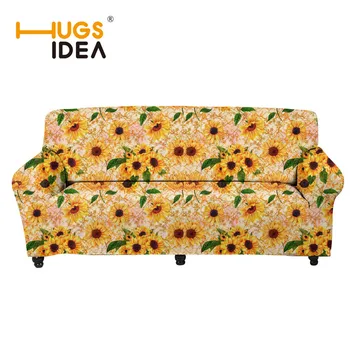

Slip-Resistant Sofa Covers Sunflower Print Sofa Cover Set for Living Room Sofa Towel Yellow Flower Slipcover Stretch Tight Wrap