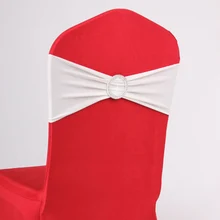 50 шт./партия, растягивающийся спандекс, украшение для стула, свадебное кресло, пояс с кольцом, вечерние банкетные украшения, noeud de chaise mariage