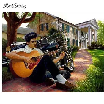 

Diamond-Painting Full Drill 5D Cartoon Serial Cross Stitch Elvis Presley playing guitar Kits Art Souvenir DIY Craft Art