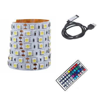 

2-Meter LED Strip Light Waterproof Flexible Color Changing RGB SMD3528 600 LEDs Strip Light +New 44 Key Remote Control 12V