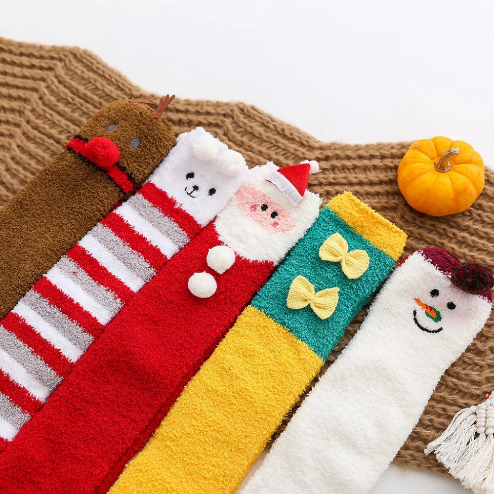 Fashion Women Unisex Casual Christmas Printed Long stockings Socks for girl teens cycling winter  (1)