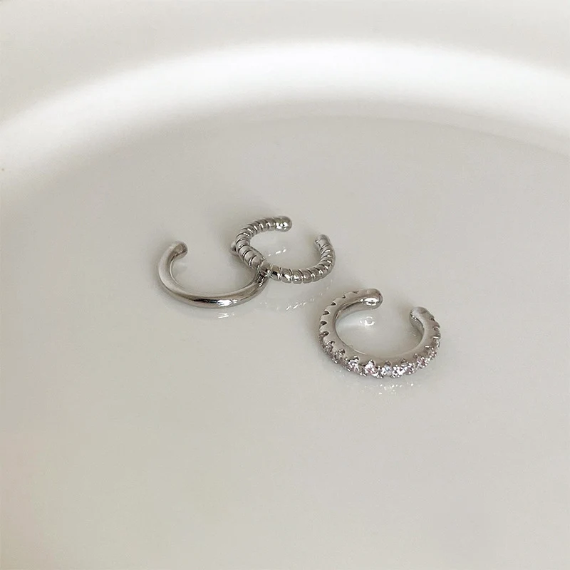 Clip Earrings 3 Pcs Ear Cuff Set Ear Clip Delicate Cuffs Fake Piercing for Women Trend Jewelry Gift
