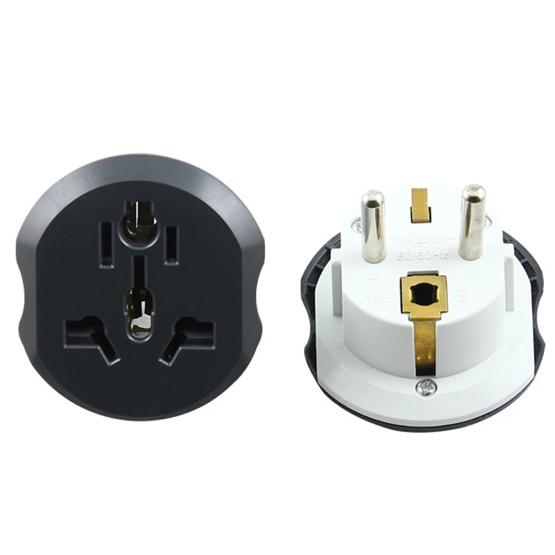 Russia France EU Plug Adapter Universal 16A EU Converter 2 Round Pin