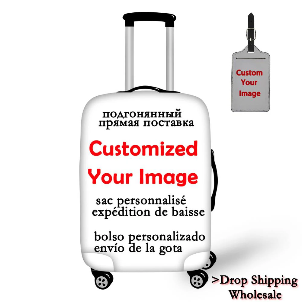 Free Customize Your Name Ladies Luggage Cover Suitcase Protective Elastic Anti-dust Case Cover For Travel
