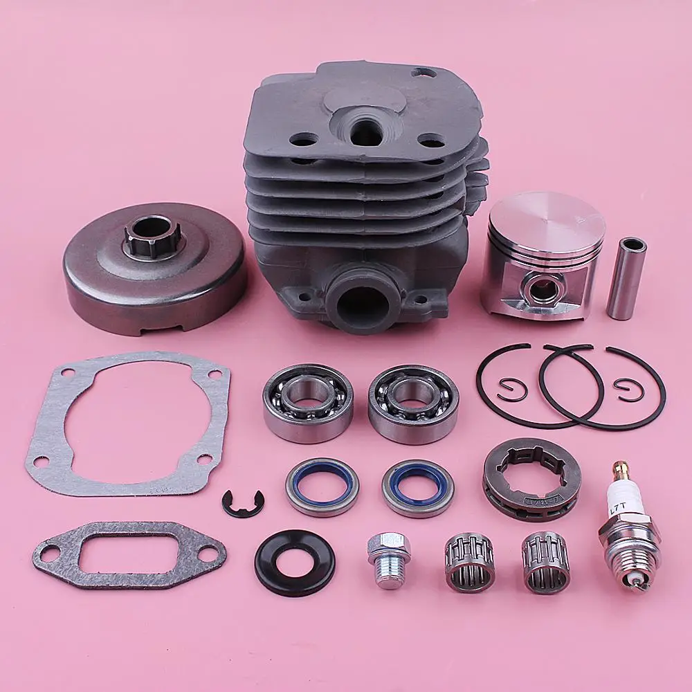 50mm Cylinder Piston Top End Rebuild Kit For Jonsered 2065 2165 2071 2171 Chainsaw w Sprocket Rim Needle Bearing Oil Seal Gasket 2