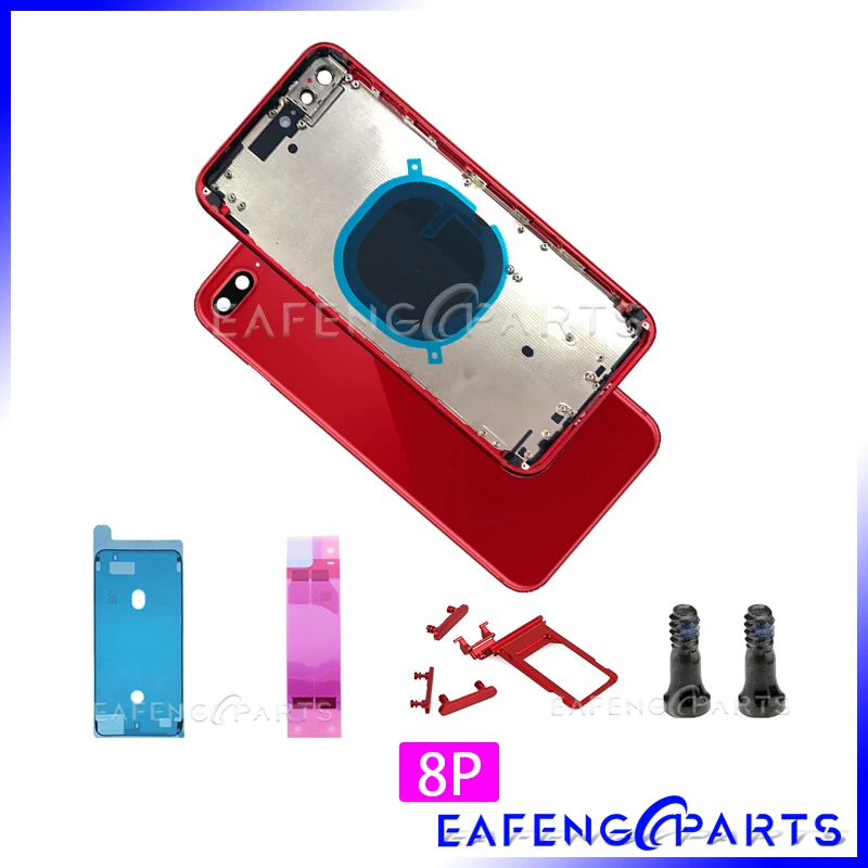 Cheap Battery Cover For iPhone 8 4.7 8 Plus 5.5 Back Housing Glass Rear Panel Back Door with Metal Frame