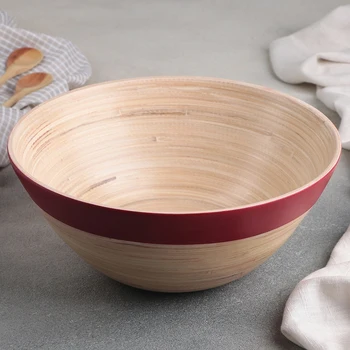 

Salad bowl "Venice", d = 24 cm, bamboo, natural color with a pink stripe