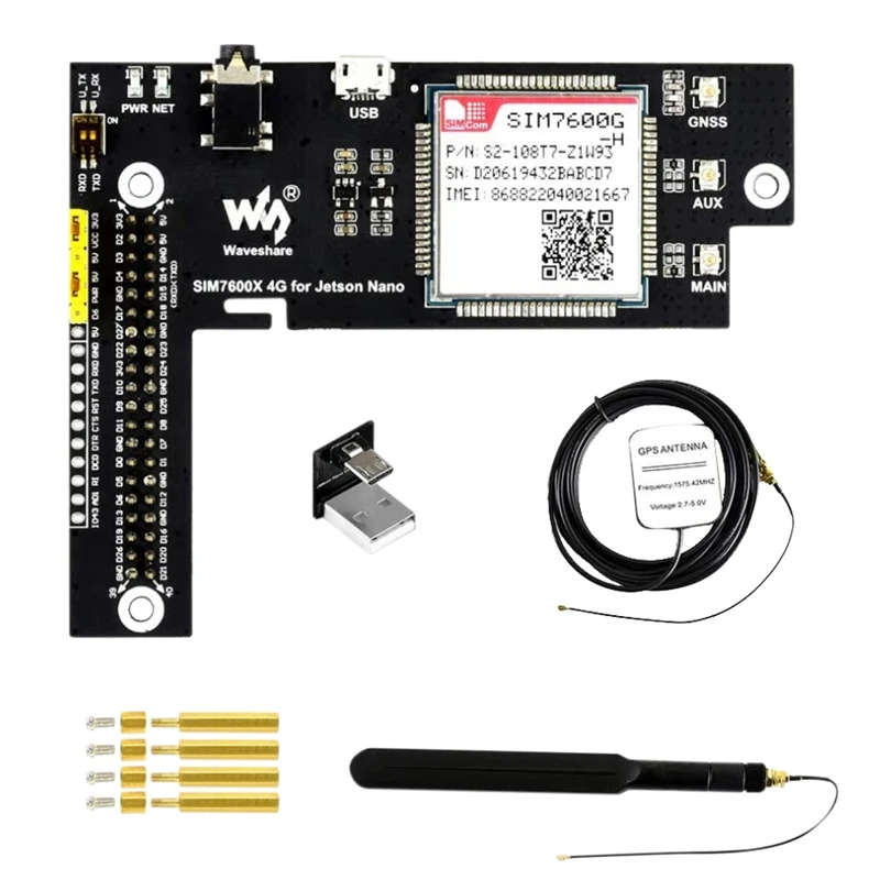 Waveshare 4G/3G/2G/GNSS Плата расширения для Jetson Nano на основе SIM7600G H|Демонстрационные