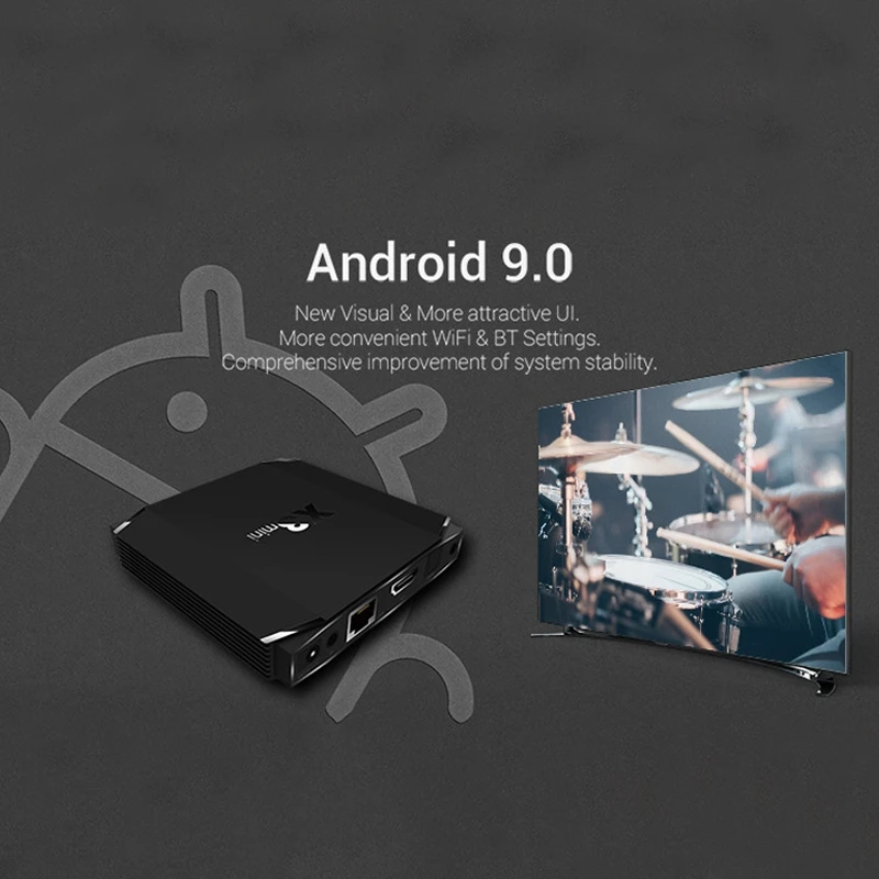 X3 Mini ТВ приставка S905X3 Android 9 0 Hd 1080P сетевая 4 + 32G поддержка Wifi 2 4G/5G / 4K (штепсельная