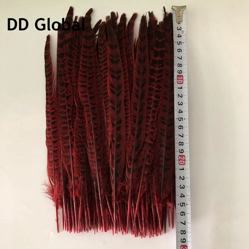 red 50 шт./лот женские хвостовые перья охотничьего фазана перо 25-30 см 10-12 дюймов diy куриные перья для карнавальных украшений - Цвет: red