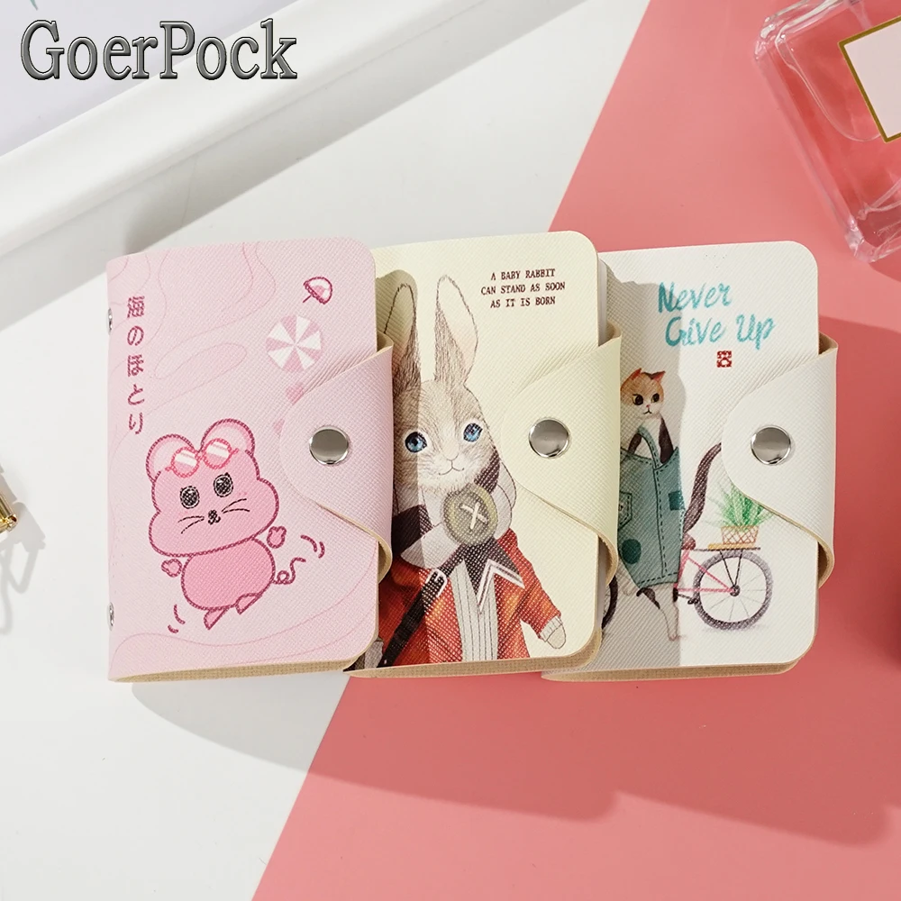 Fashion Cartoon PU Leather Function 20 Bits Card Case Business Casual Card Holder Men Women Credit Passport Bag ID Passport