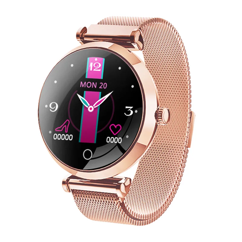 rose gold R6 Смарт-часы для женщин водонепроницаемый мониторинг сердечного ритма Bluetooth для Android IOS фитнес-Браслет Smartwatch леди PK H8 H2 - Цвет: rose gold