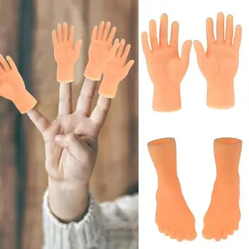 

Kids Silicone Finger Puppet Toy Left Right Hands Feet Finger Puppet Child funny novelty toys good halloween tools for kids