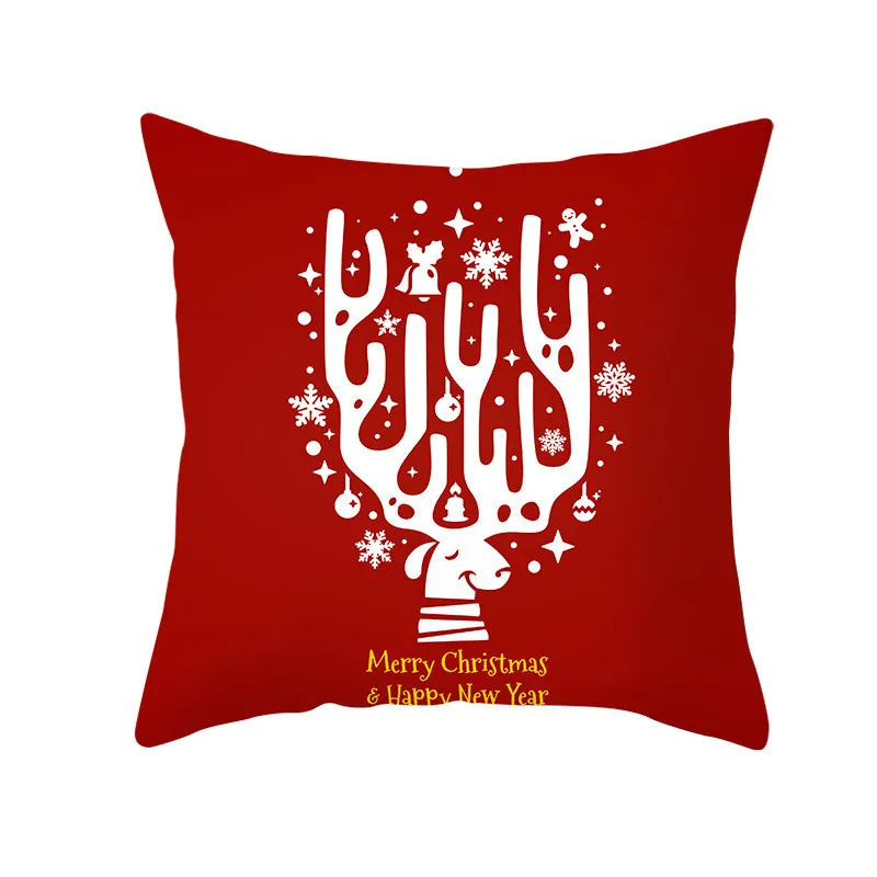 Рождественская подушка крышка красный Рождественский Полиэстеровая ткань с принтом декоративные подушки диван декоративная наволочка для подушки 45x45 см