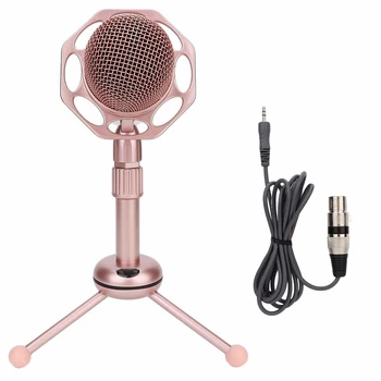 

Stereo Studio Microphone Imported ABS Material,High-sensitivity Omnidirectional Capacitor Core 360 Degree Rotating For PC Laptop