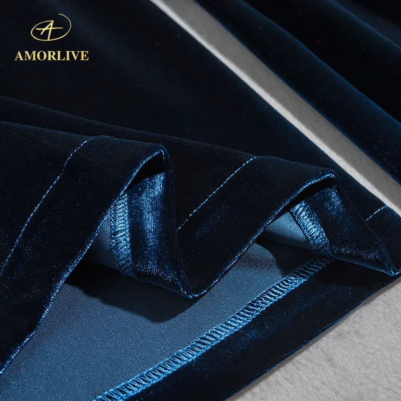 AMOR LIVE LOVE с 3D бархатными эластичными лентами для женщин, широкие брюки полной длины, повседневные брюки с высокой талией, свободные брюки