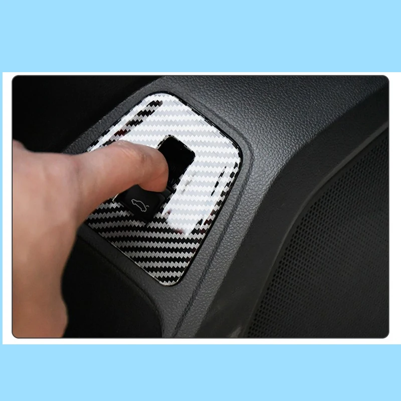 VW Tiguan MK2 Car Styling ABS Plastic Like Carbon Fiber Interior Mouldings High Gloss Black Plating Accessories