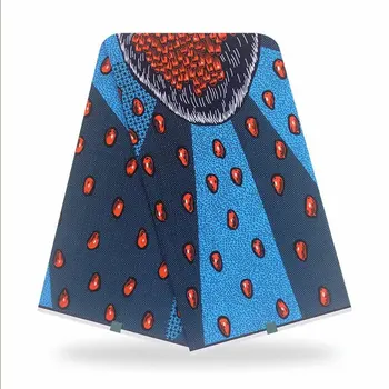 

Most popular blue Veritable African Wax 100% cotton Ghana wax 6 yards 2020 Wax Prints Nigeria High Quality Ankara wax Material