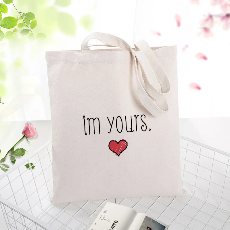 Текстовый дизайн холщовая вместительная сумка для покупок сумка на заказ Печать Логотип DIY экологическая многоразовая утилизация ежедневного использования