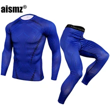 Aismz Thermal Underwear Men Sets Quick Dry Stretch Thermo Underwear Compression Warm Male Long Johns Fitness Man Leggings Bodyho