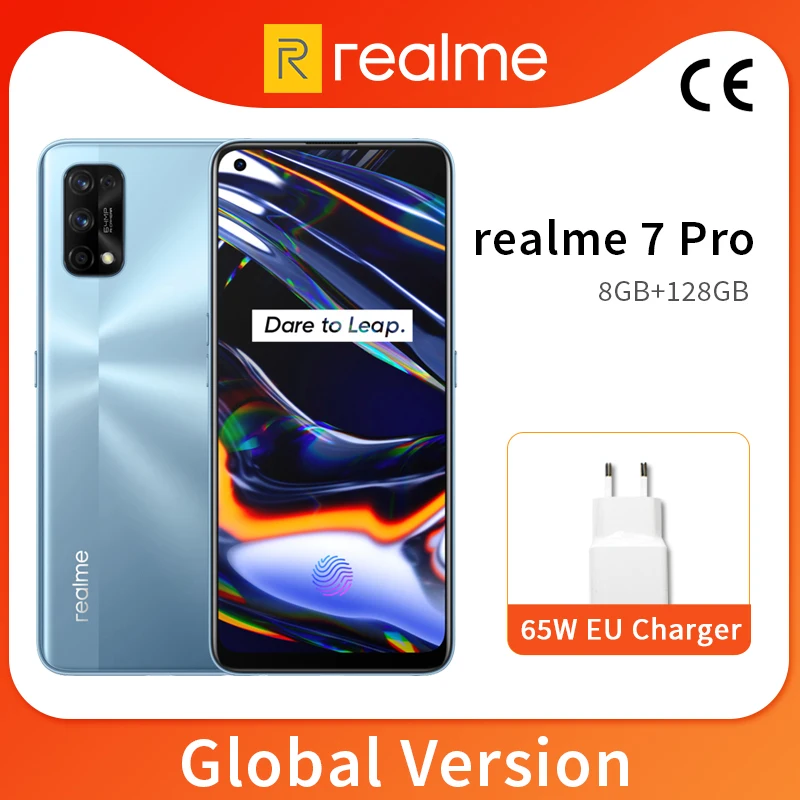 Realme 7 Pro 8 ГБ 128 мобильный телефон 6 4 ''amoled полноэкранный Snapdragon 720 Octa Core 64