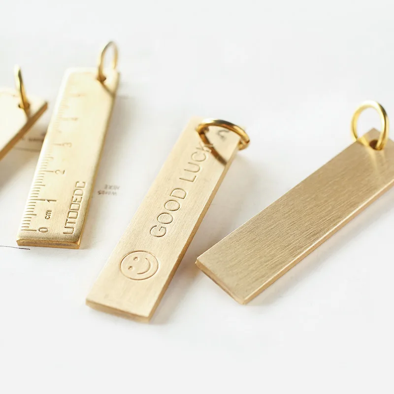 

Cute Straight Rulers Small 6cm, Cooper Ruler Mini Pendant Key Rings Kawaii Accessory Tools Gift Set