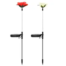 2 шт. Солнечный цветок розы светильник светодиодный декоративный наружный Газон лампа домашний сад Декор поддельный цветок ночной Светильник s водонепроницаемые лампы