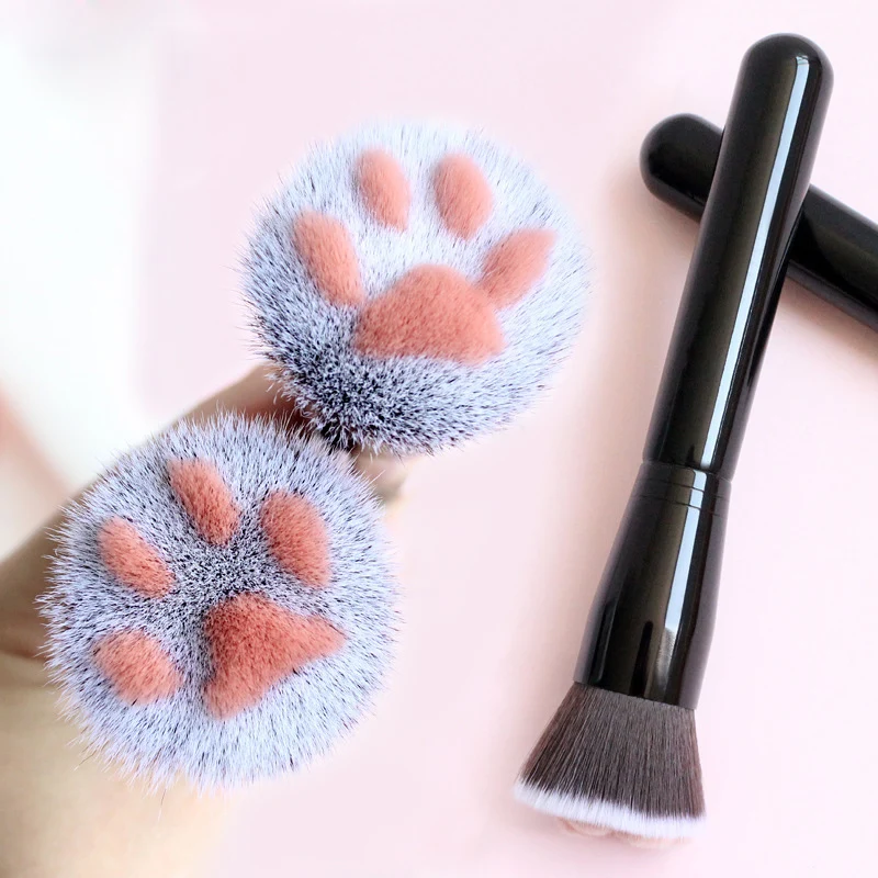 Cat Claw Paw Makeup Brush Cute Foundation Long Lasting Concealer Blush Birch Handle Beauty Tool makeup brushes | Красота и здоровье