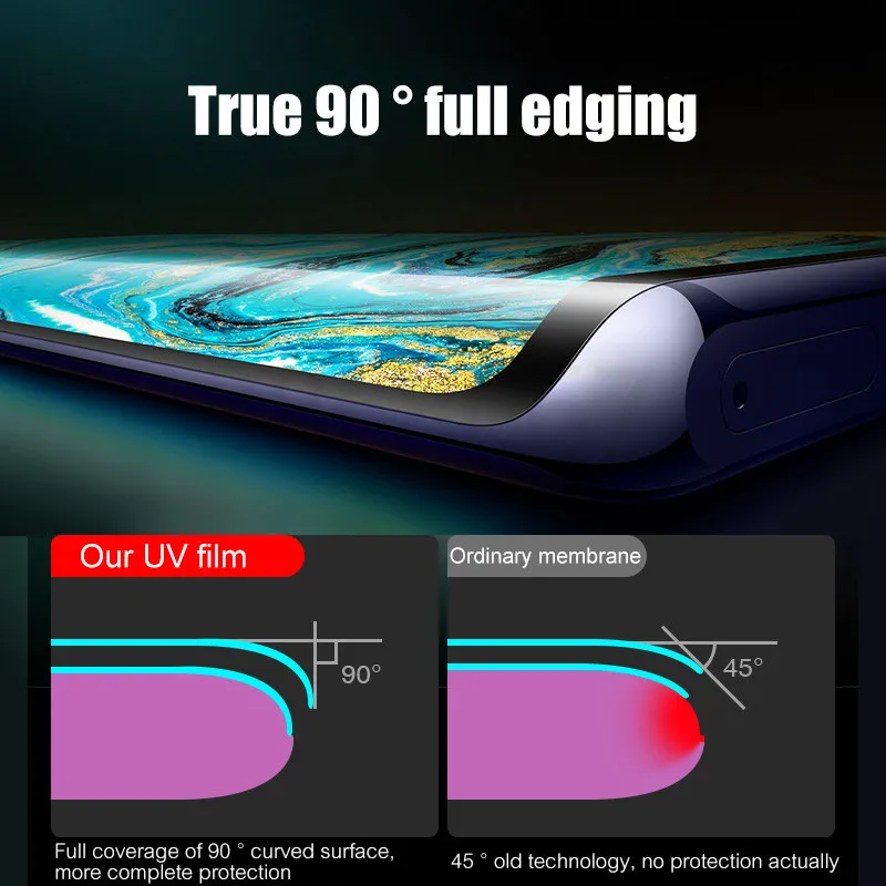 100D УФ закаленное стекло для huawei P20 Lite P30 Pro полная жидкая клеевая Защита экрана для huawei mate 20 mate 30 Lite Pro