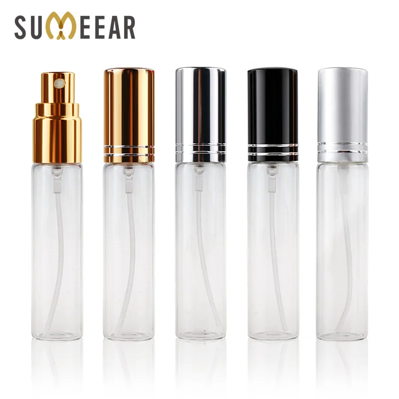 100PCS/Lot 10ML Portable Mini Refillable Perfume Bottle Empty Metal Spray Bottle Perfume Bottles Atomizer Container Sample Gift