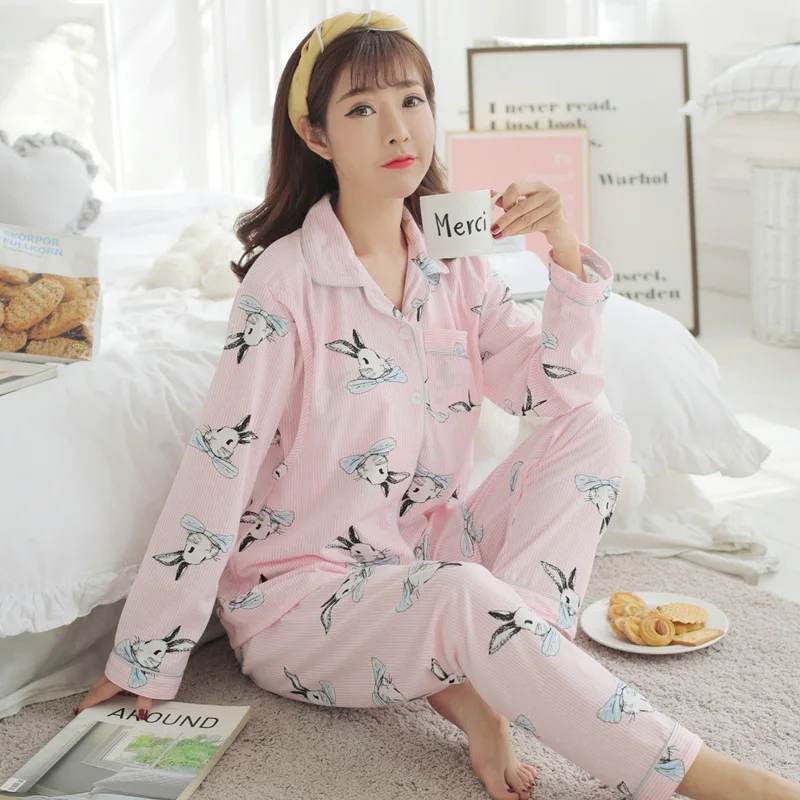 

Spring And Autumn Pure Cotton Confinement Clothing Maternal Nursing Pregnant Women Pajamas Summer Tracksuit Nursing Nursing Clot
