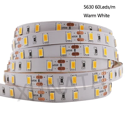 5630 60leds WW 5m AC/DC 12V Светодиодные ленты SMD 2835 5054 5630 5050 Водонепроницаемый светодиодный светильник полосы 600 светодиодный 1200 светодиодный гибкий светодиодный лента светильник белый/теплый белый - Испускаемый цвет: 5630 60leds WW