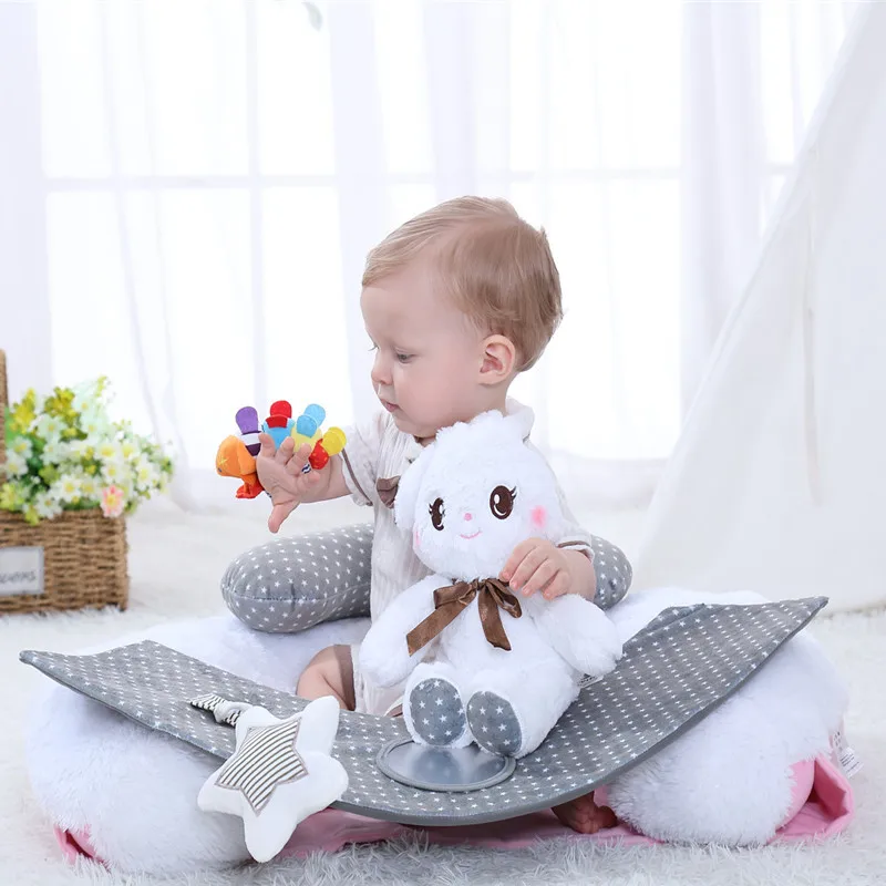 

Cute White Rabbit Baby Sofa Chair Infants Learn to Sit Play Plush Toys